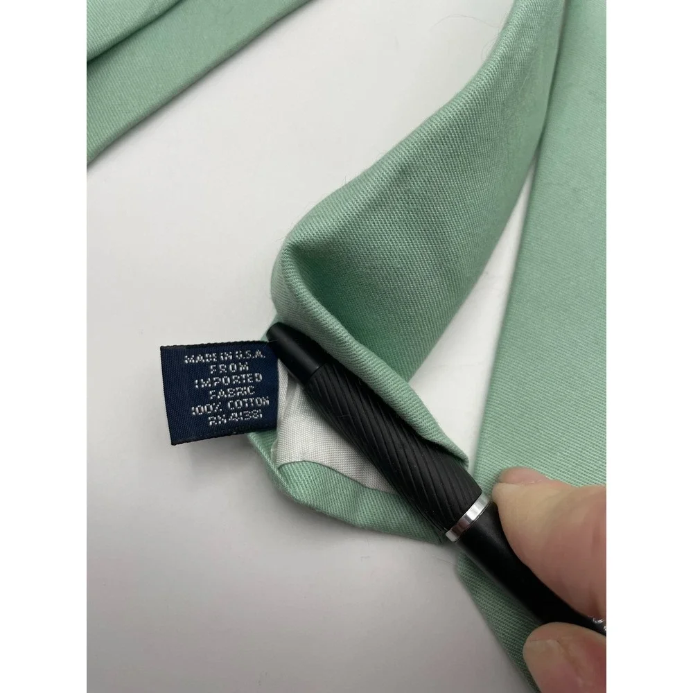 Polo Ralph Lauren Mens Mint Green 100% Cotton Pony Logo Necktie Made in USA